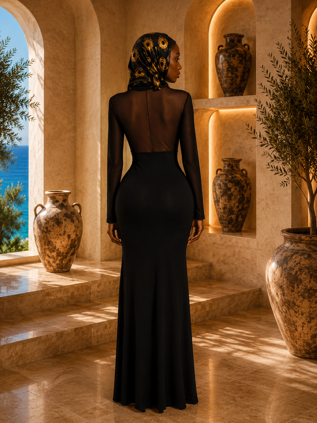The Black Opulence - IMPERIALE Noir Goddess Gown