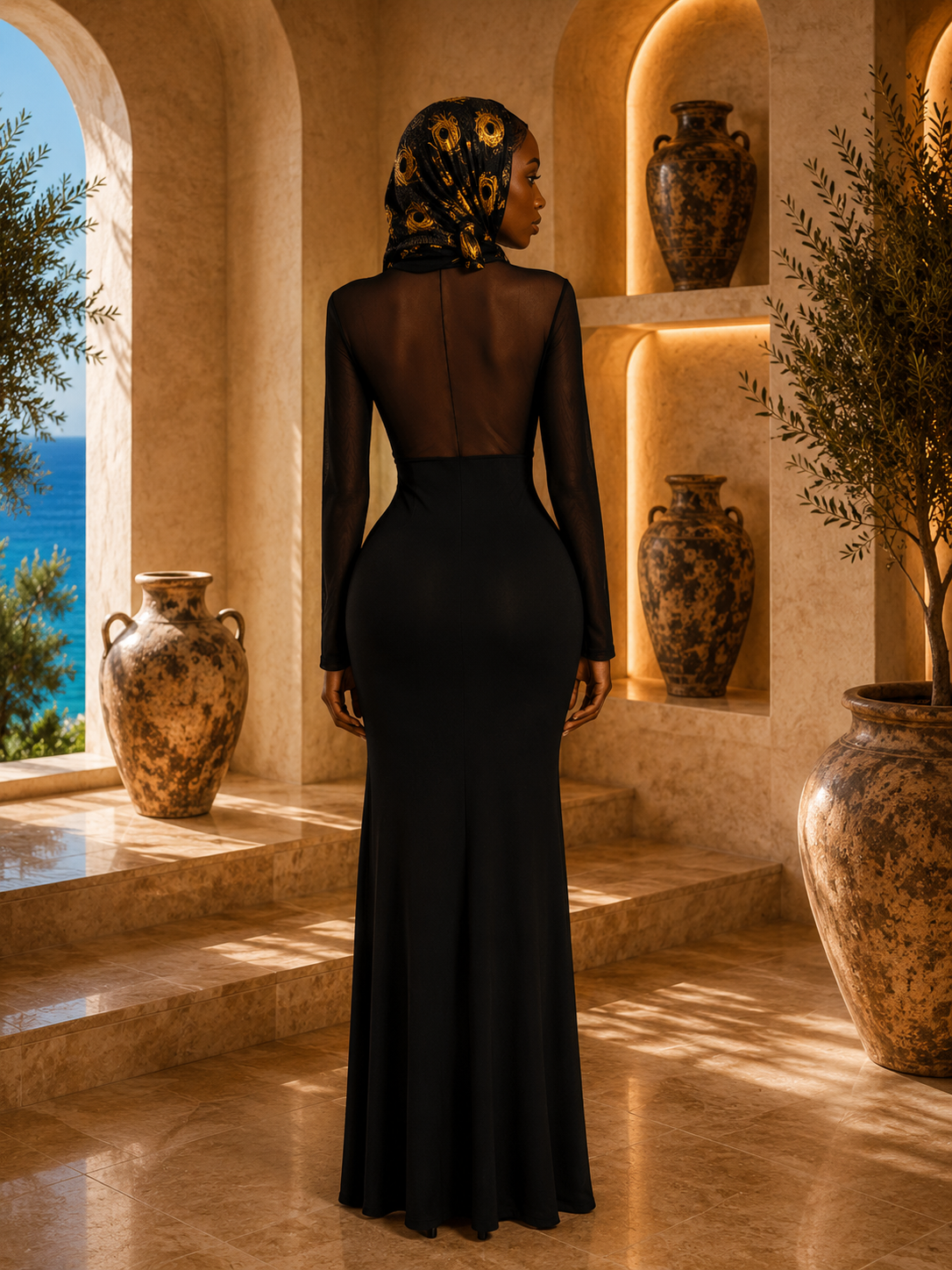 The Black Opulence - IMPERIALE Noir Goddess Gown