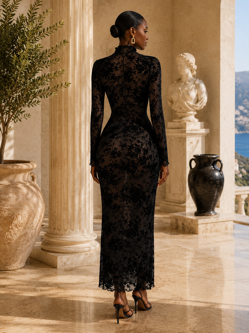 IMPERIALE Noir Rose Couture Gown
