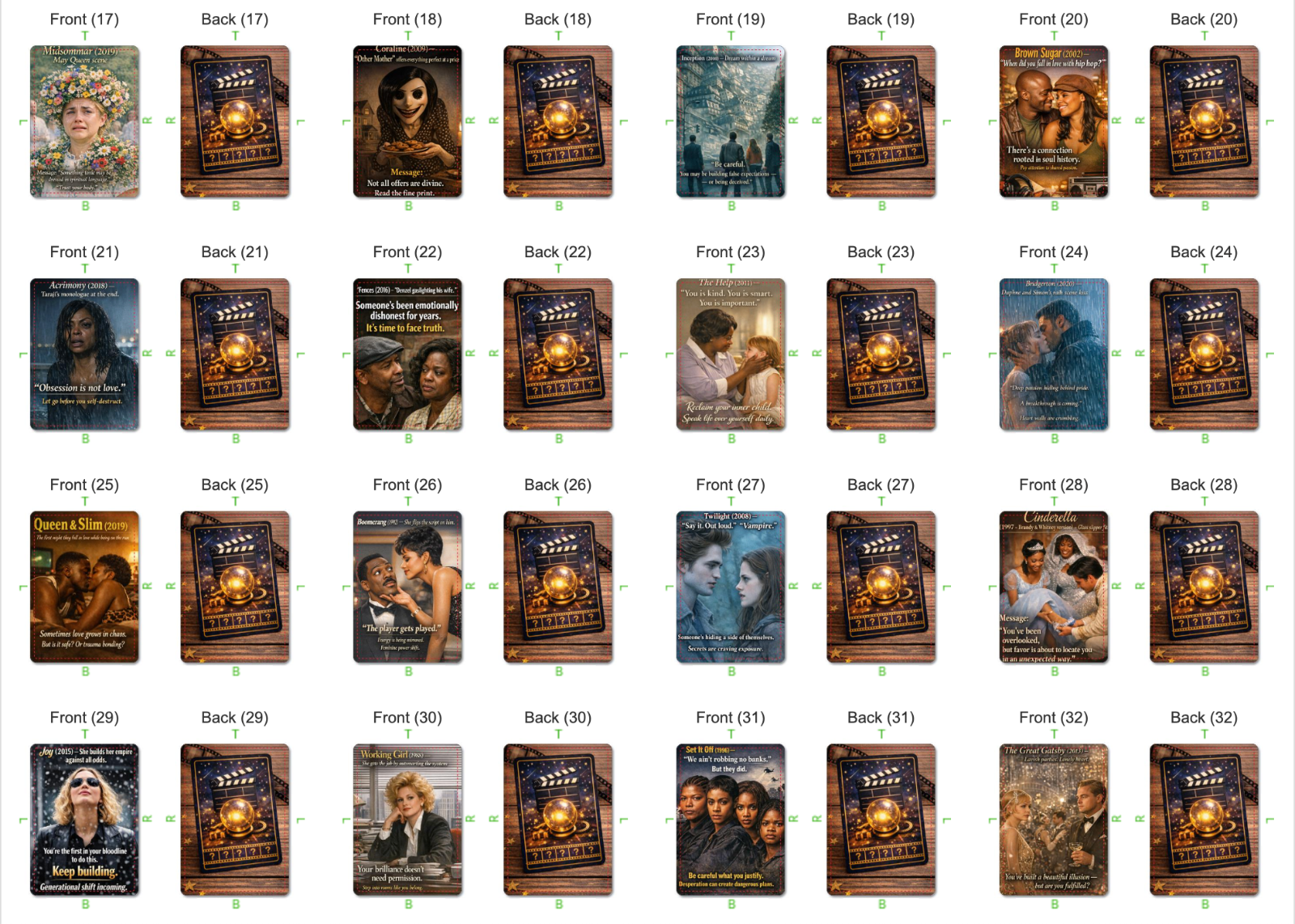 What Movie Was That? Oracle Deck by Rev Dr. Taiwo Olukemi Bola, PhD. (72 cards).