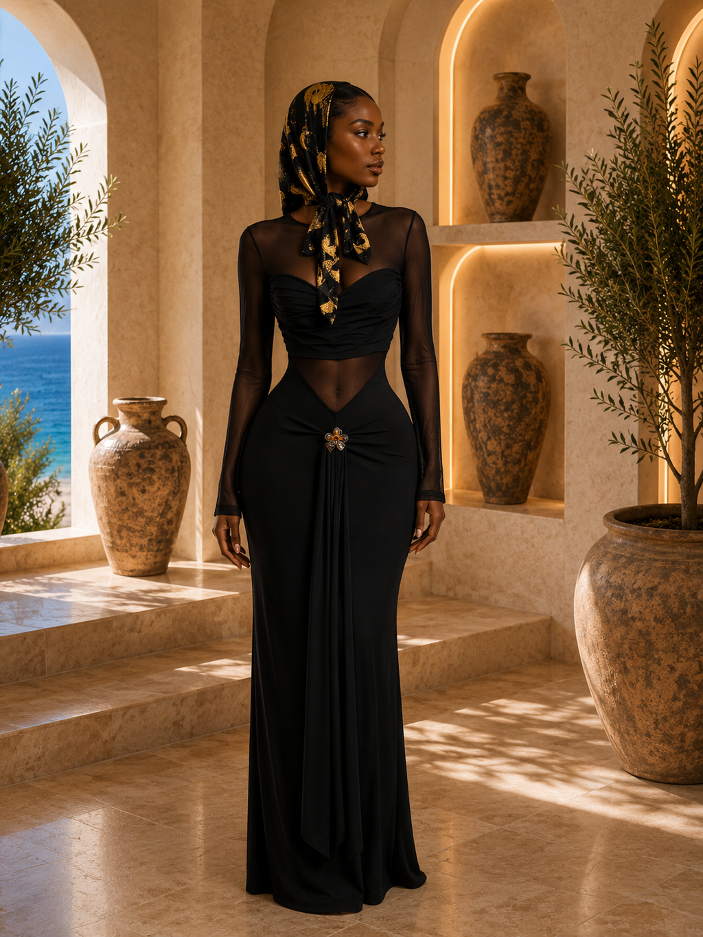 The Black Opulence - IMPERIALE Noir Goddess Gown