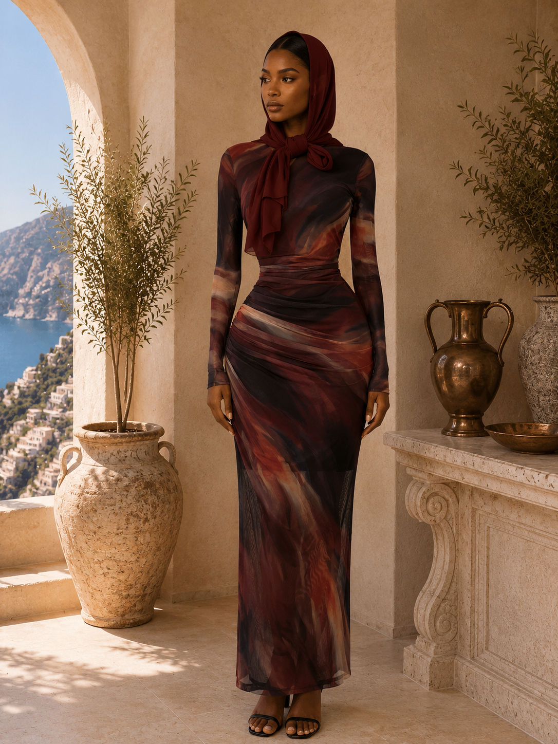 IMPERIALE Bordeaux Muse Gown