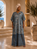 IMPERIALE Azure Bloom Luxury Floral Kaftan - One Size