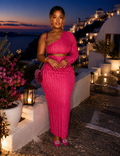 IMPERIALE Marbella Fuchsia Luxe Two-Piece Skirt Set