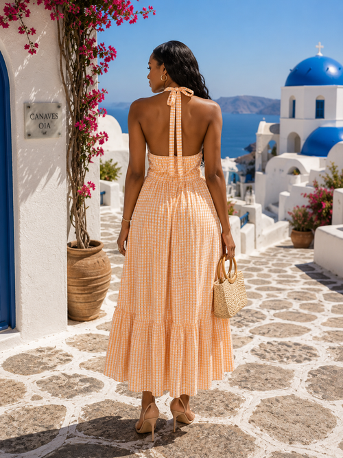 IMPERIALE Amalfi Breeze Halter Maxi Dress - Medium