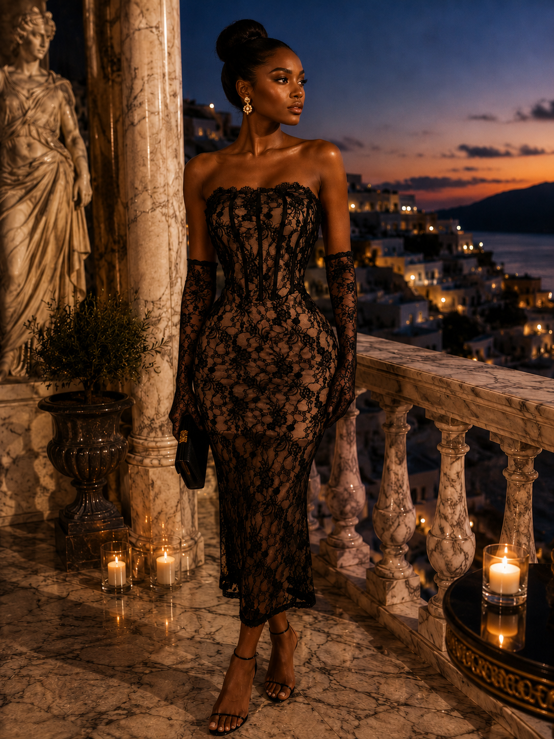 IMPERIALE Midnight Heiress Dress (Comes W/ Lace Gloves)