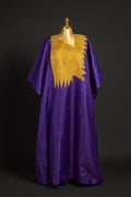 Ola Ade — Royal Mikado Kaftan — Purple Majesty with Gold Embroidery (1X–3X) Plus Size Edition