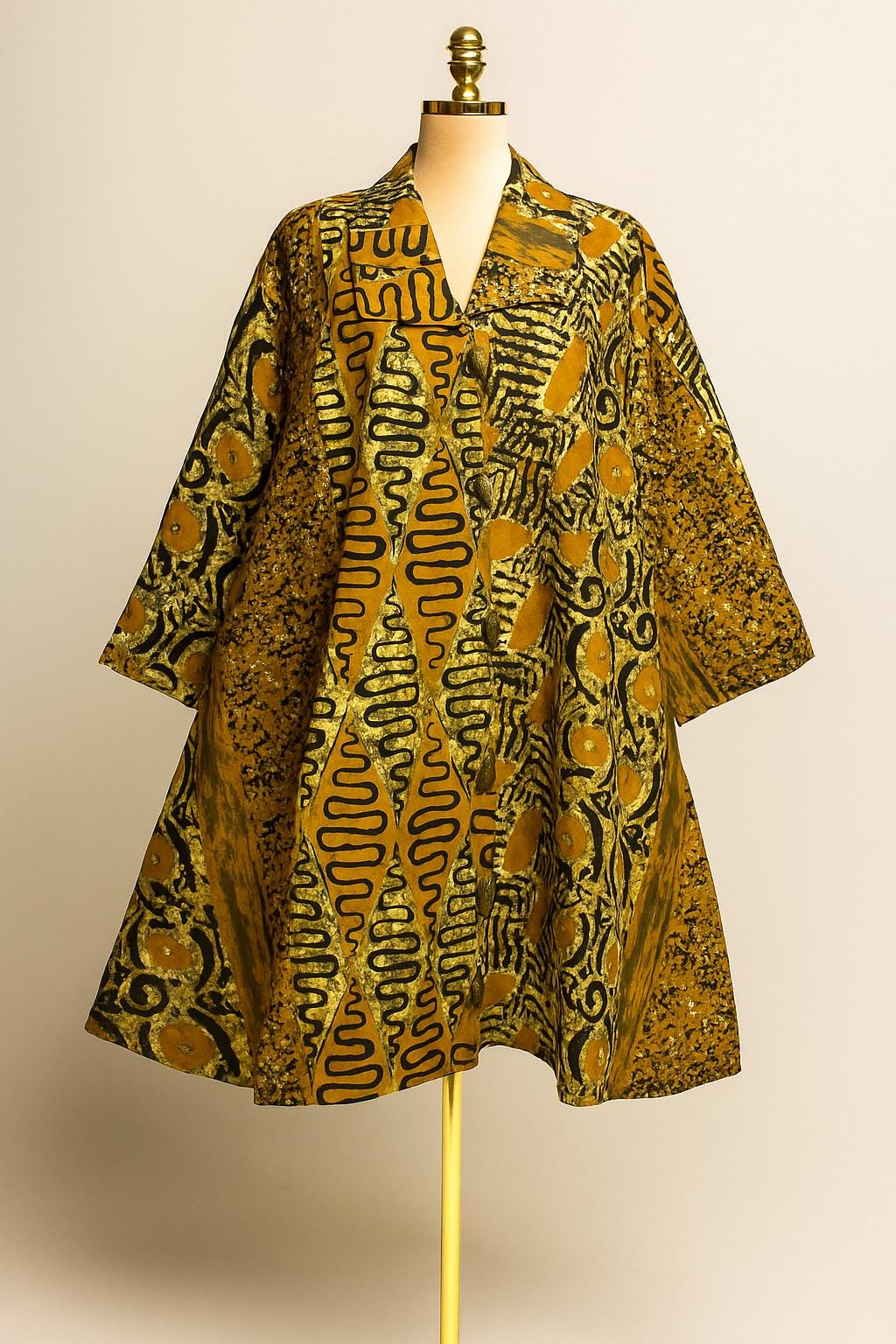 IMPERIALE “Ìrìn-Ajò” Safari Heritage Coat (Brown • Gold • Black) - (M — 2X) - Ìrìn-Ajò = “Journey / Explorer.”