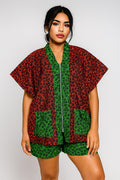 IMPERIALE “Ìrètí” Ankara Stoned Set (Green × Red)