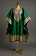 Regal Green & Gold Brocade Kaftan – “Queen Aminah” Collection