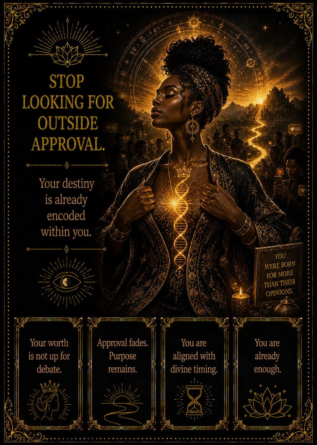 The Golden Truth Oracle Deck - 3.5" x 5" Card(s) Sizing Dimensions - Luxury Package Finishing